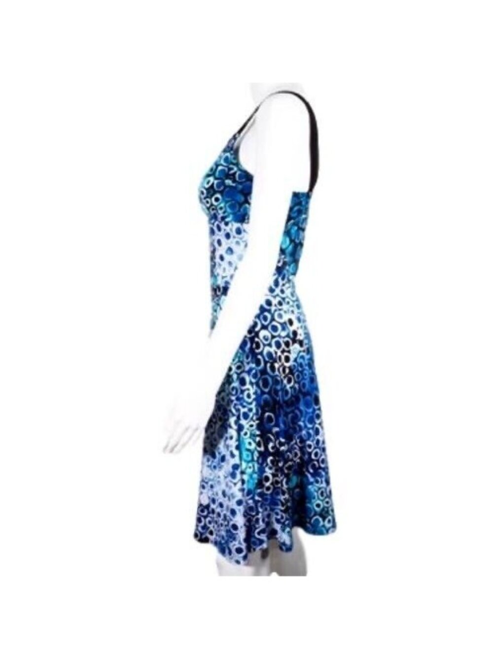 Papillon Blanc Dress Womens Size 4 P A Line Sleeveless Blue Black White Lined - Picture 5 of 10